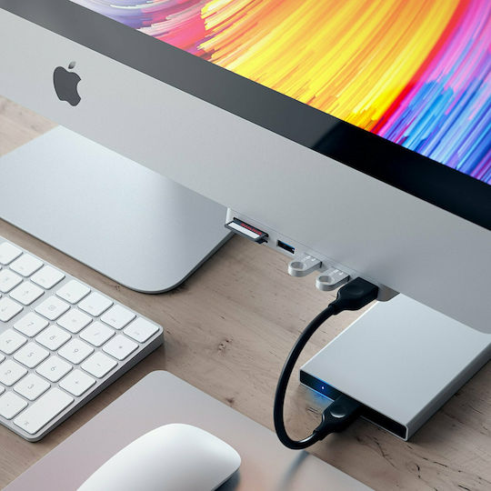 Satechi Hub 4 Θυρών USB 2.0 με σύνδεση USB-C Γκρι