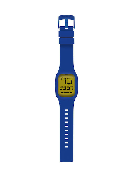 Swatch Flake Gummi-Armband Blau 28mm