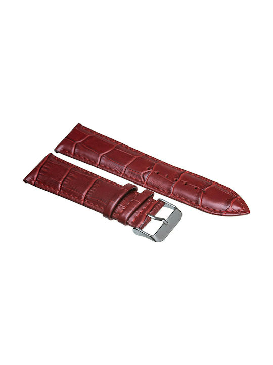 Tzevelion Leather Strap Burgundy 30mm