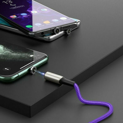 Baseus Zinc Magnetic Detachable USB-A to Lightning Cable Purple 2m (CALXC-I05)