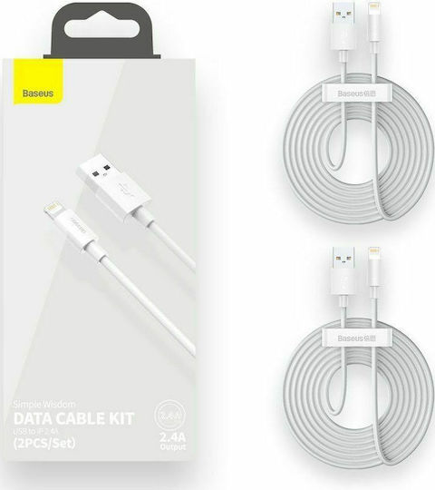 Baseus Wisdom Regular USB to Lightning Cable Λευκό 1.5m