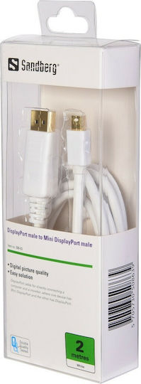 Sandberg Kabel DisplayPort-Stecker - Mini-DisplayPort-Stecker 2m Weiß (508-63)