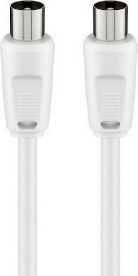 Goobay Antenna Cable Coax male - Coax male White 2.5m (68147) 1pcs