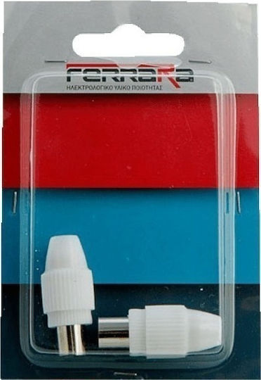 Eurolamp Stecker Koaxial männlich 2Stück Weiß (800-10100)