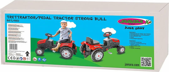 Tractor Pentru Copii Strong Bull De La Picior La Podea Cu Pedale Roșu Pentru 3+ Ani