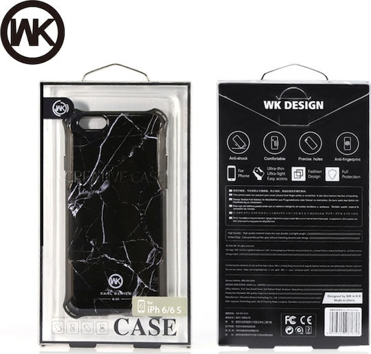 WK Carcasă Marble Back Cover Plastic Neagră iPhone 6/6s Plus