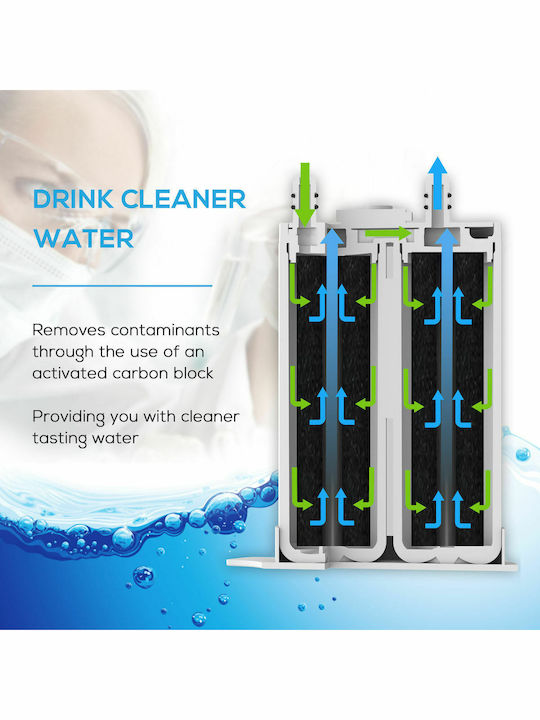EcoAqua Εξωτερικό Ανταλλακτικό Φίλτρο Νερού Ψυγείου από Συμπαγή Ενεργό Άνθρακα EFF-6029A