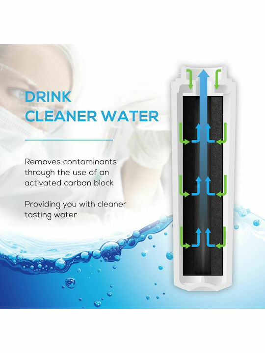 EcoAqua EFF-6007A Compact Activated Carbon External Replacement Water Filter for Kenmore Refrigerator