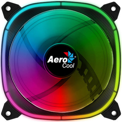 Aerocool Astro 12 ARGB Gehäuselüfter 120mm mit Verbindung 6-polig 1Stück Schwarz