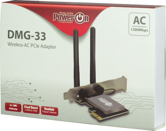 Inter-Tech DMG-33 Ασύρματη Κάρτα Δικτύου Wi‑Fi 5 (1300Mbps) PCI-e
