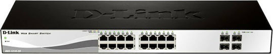 D-Link DGS-1210-20 v1 Managed L2 Switch με 20 Θύρες Gigabit (1Gbps) Ethernet και 4 SFP Θύρες