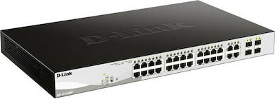 D-Link DGS-1210-28MP Managed L2 PoE+ Switch with 24 Gigabit (1Gbps) Ethernet Ports and 4 SFP Ports