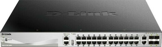 D-Link DGS-3130-30PS Управление на L3 PoE+ Switch с 24 Портове Гигабитови (1Gbps) Ethernet и 4 SFP Портове