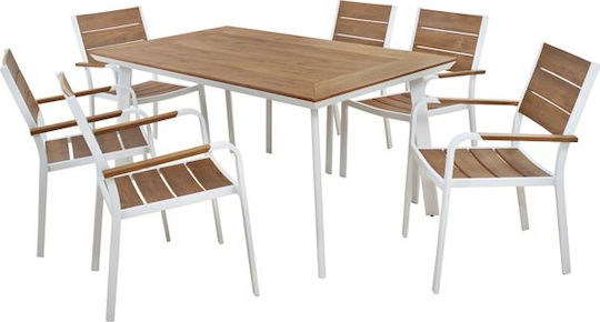 Garten- und Outdoor-Möbelsets Speisesaal 7 Stück Braun