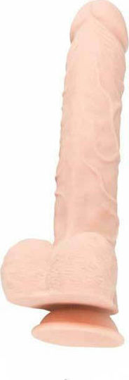 Nature Skin Large Bendable Dildo Dildo realist cu Testicule și Ventuză Carne 28.5cm