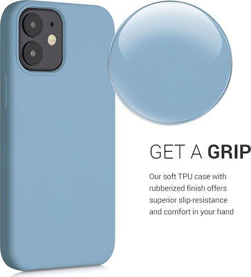 KWmobile Soft Flexible Rubber Silicone Back Cover Blue (iPhone 12 mini)