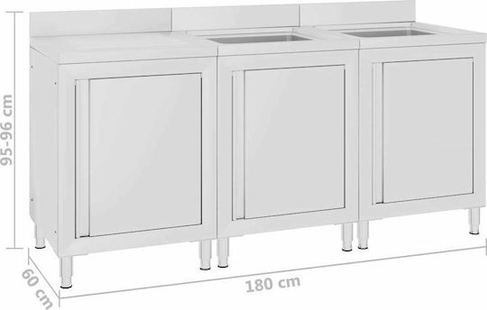 vidaXL Chiuvetă Închisă Dublu 3058271