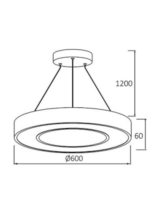 Braytron Hängelampe LED mit Natürliches Weiß Licht Schwarz