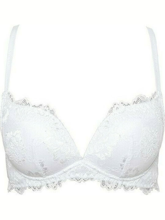 Lormar 01109L Push Up Bra without Underwire White