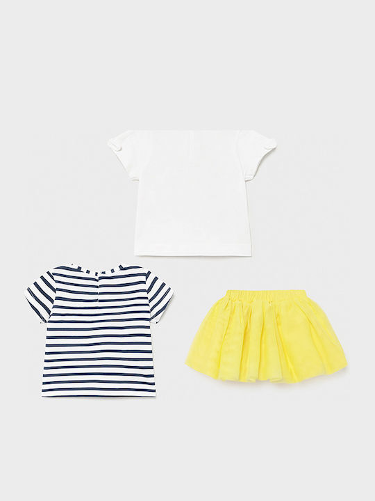 Mayoral Kids Set with Skirt Summer 3pcs Yellow