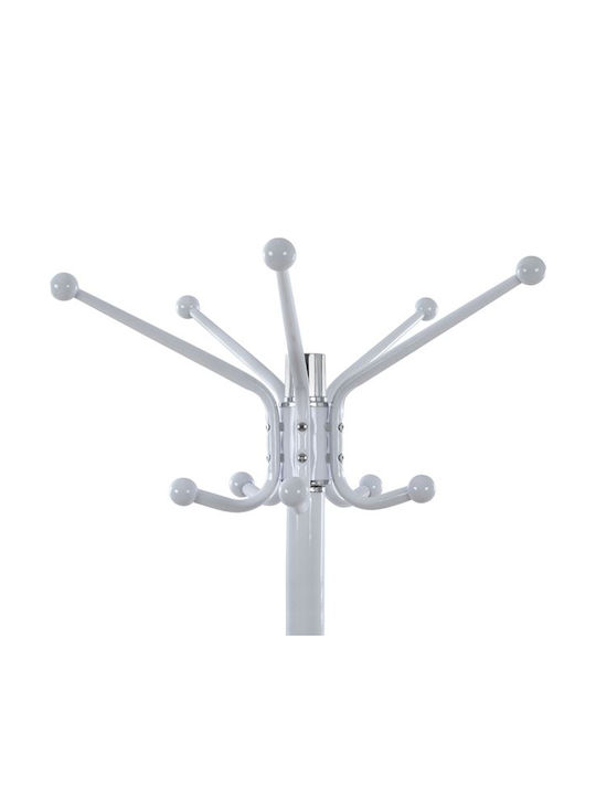 Freebox Metallic Coat Rack White White Rotating With Marble 37x37x170cm