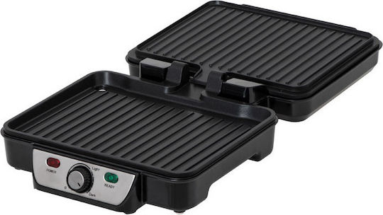 Mesko Tabletop Electric Grill Ribbed Plate 2500W with Lid and Adjustable Thermostat 28cmx23cmcm