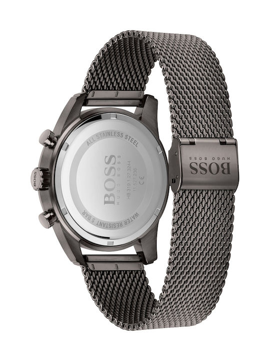 Hugo Boss Skymaster Mesh Watch Chronograph Battery with Gray Metal Bracelet