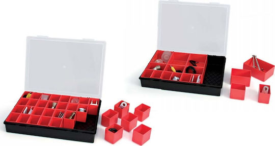 Tayg 330/50/32 Tool Compartment Organiser 32 Slot with Removable Box Red 33x24.7x5.4cm