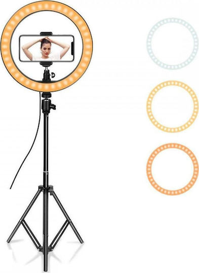 YQ-320B Ringlicht 30cm 2500 - 4500K mit Bodenstativ und Handyhalter