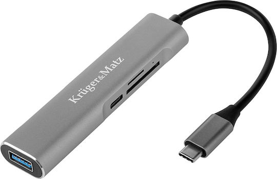Kruger & Matz USB-C Docking Station mit HDMI 4K PD Silber (KM0390)