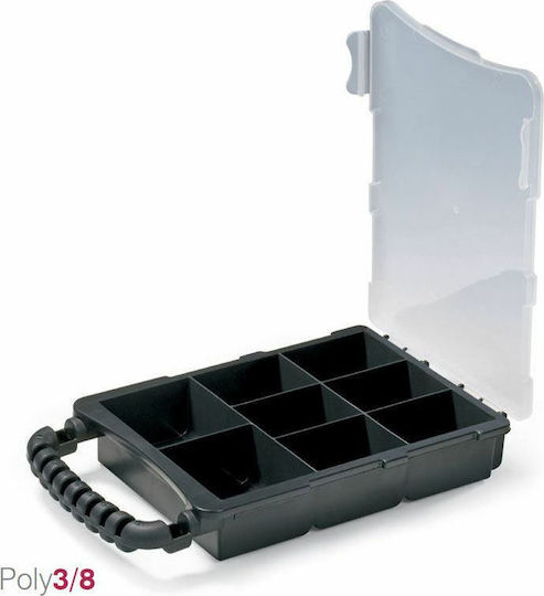 Terry Poly 3/8 Tool Compartment Organiser 8 Slot Black 30.3x18x5cm