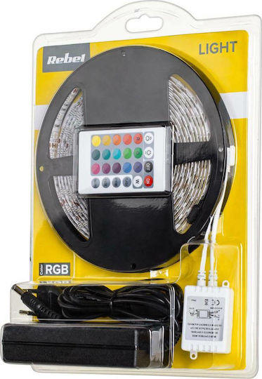 Rebel LED-Streifen 12V RGB Licht 5m Typ SMD5050 mit Netzteil & Fernbedienung