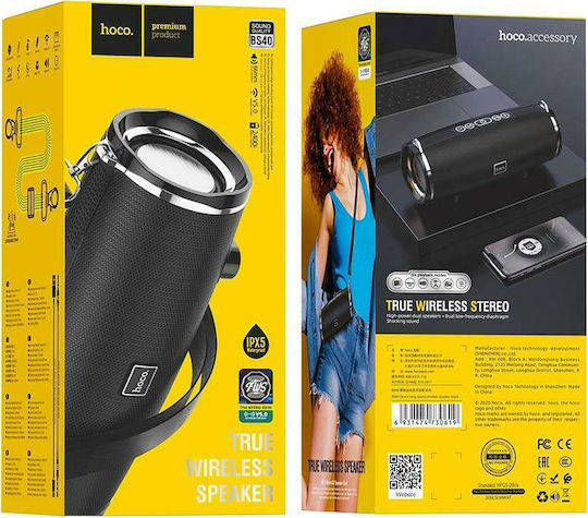 Hoco BS40 Desire Song Sports Bluetooth-Lautsprecher 14W mit Radio und Akkulaufzeit bis zu 4 Stunden Black