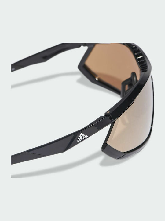 adidas Unisex Sunglasses with Black Plastic Frame and Brown Lens EW3593