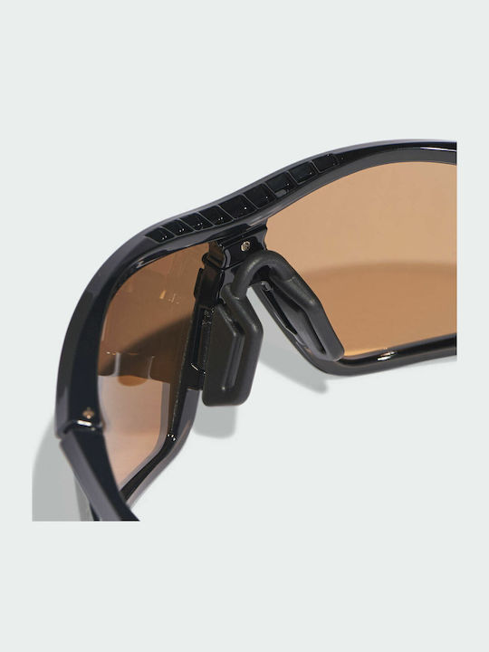 adidas Unisex Sunglasses with Black Plastic Frame and Brown Lens EW3593