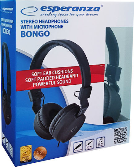 Esperanza Bongo EH212 Cu fir On Ear Căști Negre