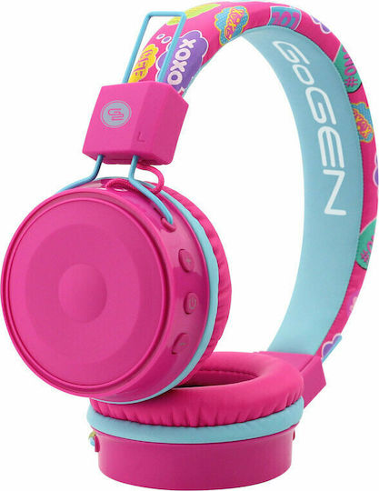 GoGEN HBTM 32P Ασύρματα Bluetooth Παιδικά On Ear Ακουστικά με 15 ώρες Λειτουργίας Ροζ