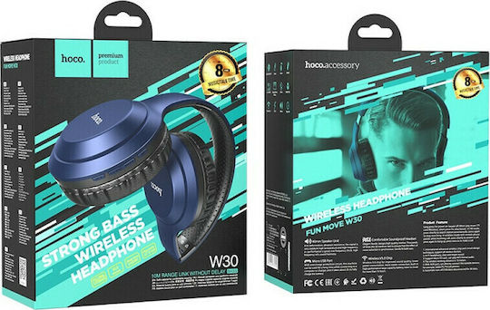 Hoco W30 Fun Move Wireless / Wired Over Ear Headphones with 8 hours of Operation Blue