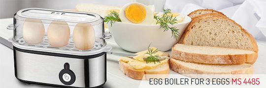 Mesko MS-4485 Egg Cooker 3 Egg Capacity 350W Silver