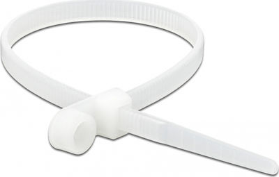 DeLock Pack of 10pcs White Plastic Cable Ties 200x4.8mm 18945