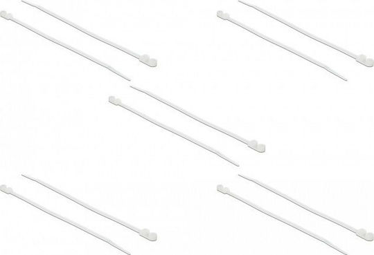 DeLock Δεματικά Καλωδίων Πλαστικά 160mmx4.8mm σε Λευκό χρώμα (10τμχ) (18944)