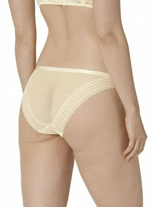 Triumph Tempting Tulle Tai Γυναικείο Slip με Δαντέλα Μπεζ