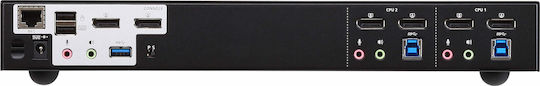 Aten Dual DisplayPort KVMP Switch KVM & Data Switch με Audio / DisplayPort / Ethernet / USB 3.0 / USB-B 3.0 / USB