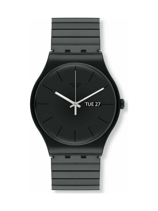 Swatch Mystery Life Μεταλλικό Μπρασελέ Μαύρο 20mm