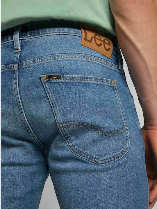 Luke Pantaloni Jeans pentru Bărbați Elastic cu Croială Slim Tapered Albastru