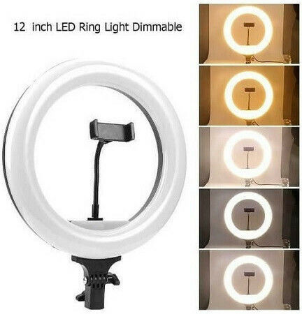 Ringlicht LED 30cm 3200 - 5600K mit Bodenstativ und Handyhalter