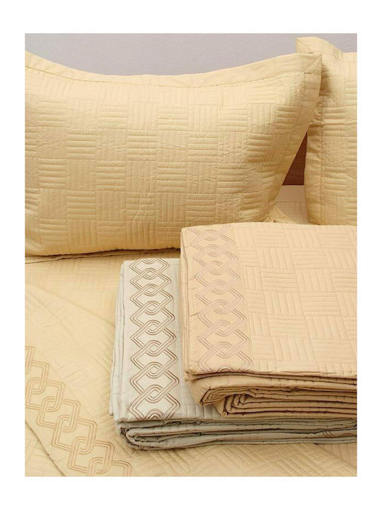 Sunshine Module Cuvertură Extra-dublu Bumbac Galben 220x240cm 3buc