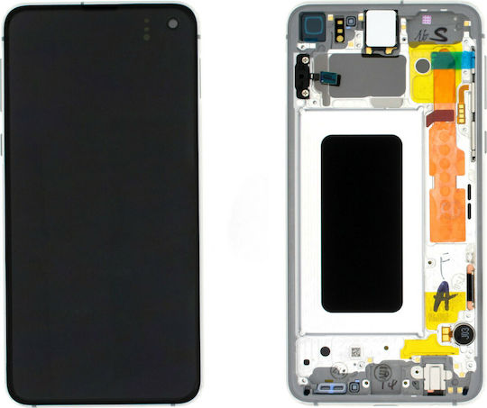 Samsung Screen with Touch Mechanism and Frame for Galaxy S10e (White)