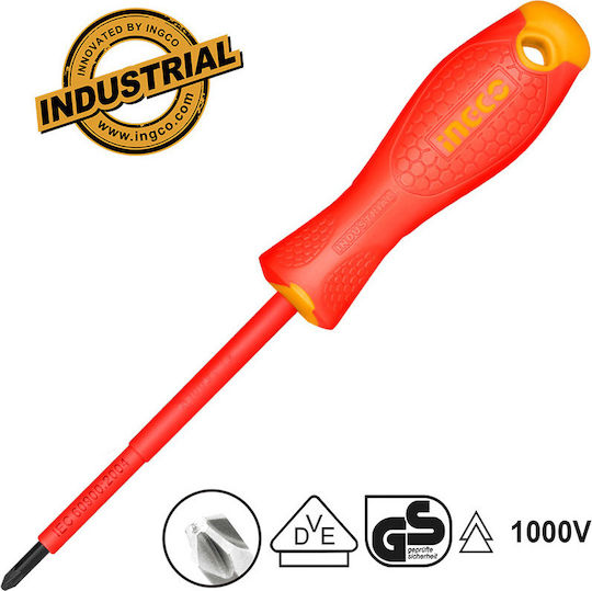 Ingco Magnetic Electrician VDE 1000V Screwdriver Cross Size PH2x100mm