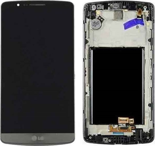 LG Οθόνη με Μηχανισμό Αφής και Πλαίσιο για LG G3 (Μαύρο)